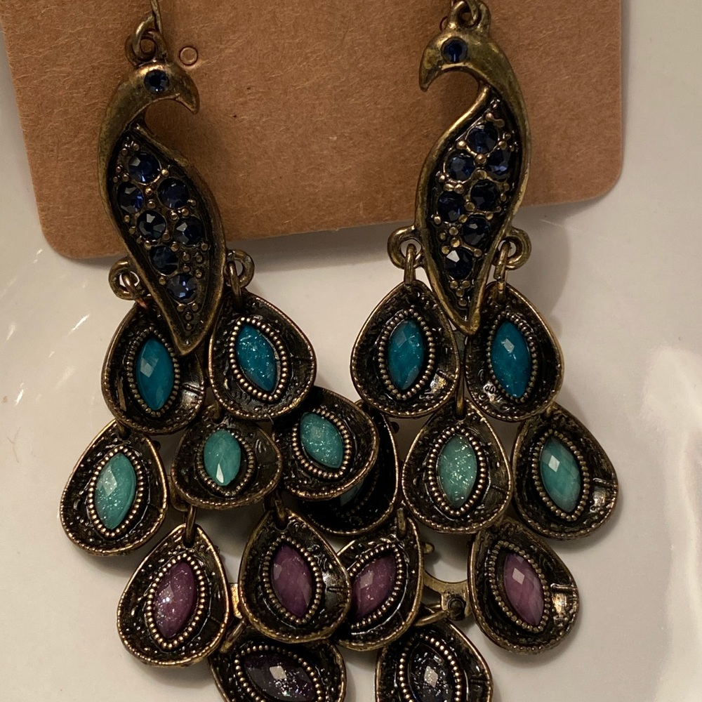 Peacock earrings